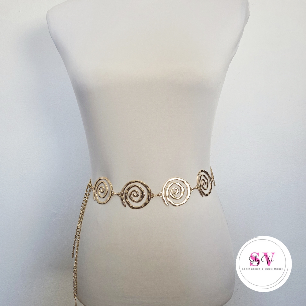 Gold Spiral Chain Belt